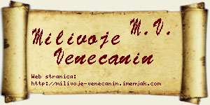 Milivoje Venečanin vizit kartica